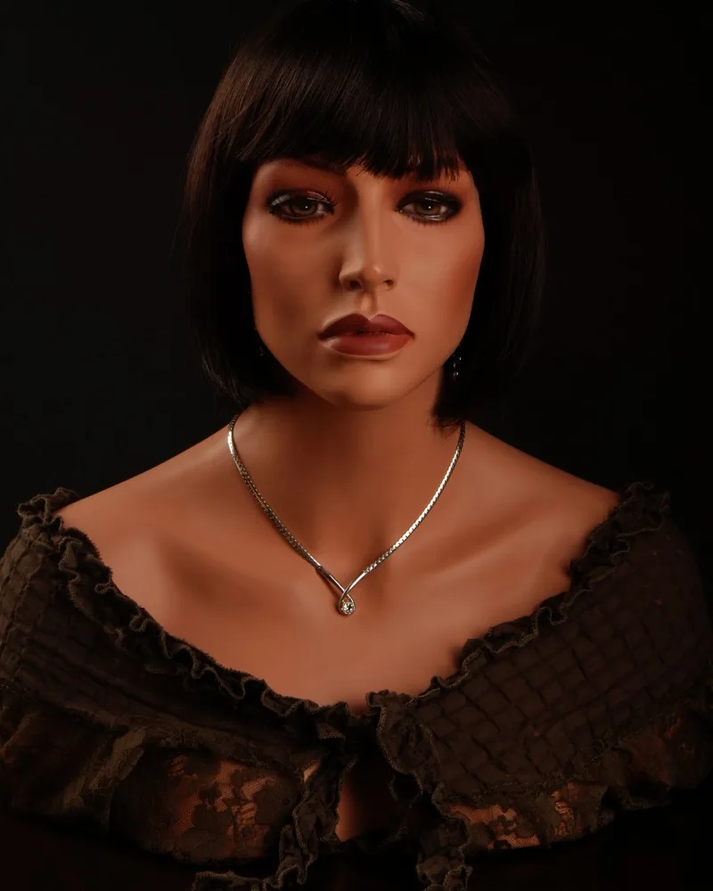 H1050 Women Head Mannequin Fiberglass Cheap Head mannequin for wig display