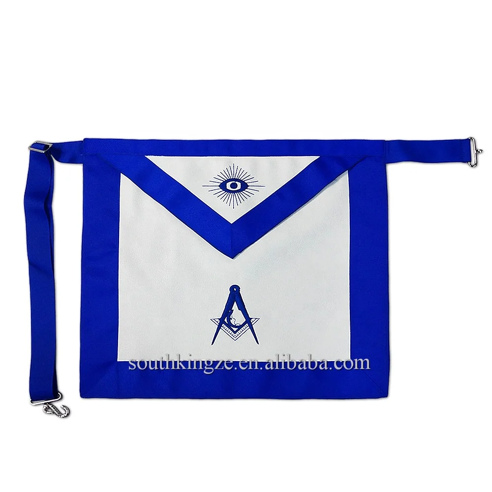 
Custom Embroidered Masonic Regalia Blue Lodge Officers Leather Apron 15 Set Master Deacon Senior Warden 