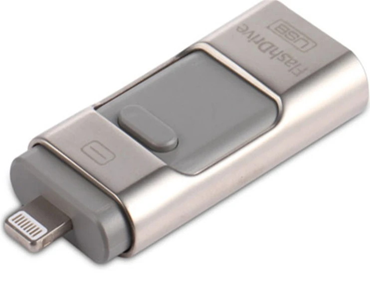 High Quality 3 in 1  32GB 64GB 128GB OTG USB flash drive for Iphone iPhone 6 6 Plus Iphone 7 android PC