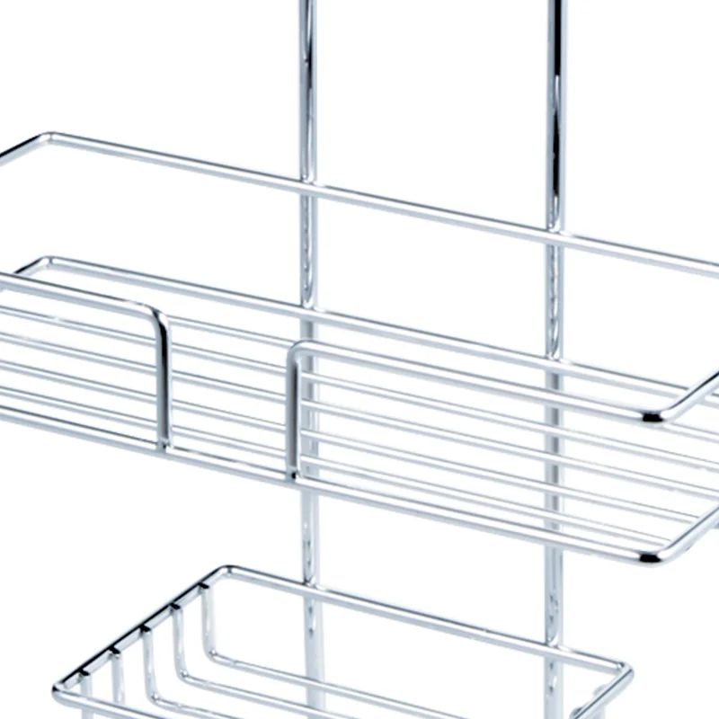 Triple Tier Bath Towel Shelf Iron Wire Wall Mount Corner Tower Rack Bathroom Accessories With Hooks Hanging Rack Shelving