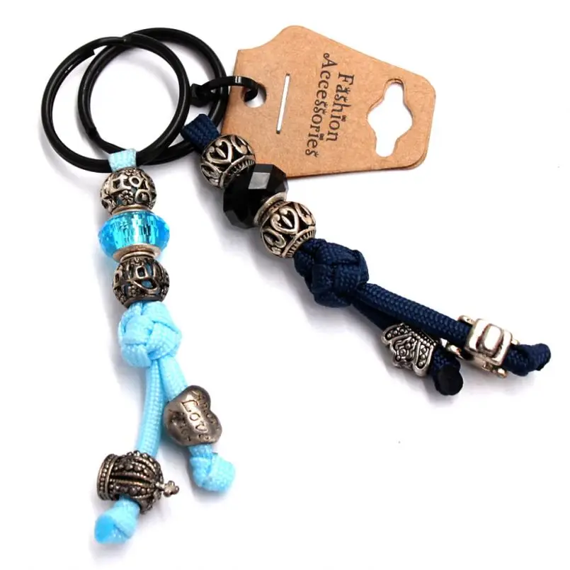 Outdoor custom keychain paracord survival keyring monkey fist ball knot key paracord keychains