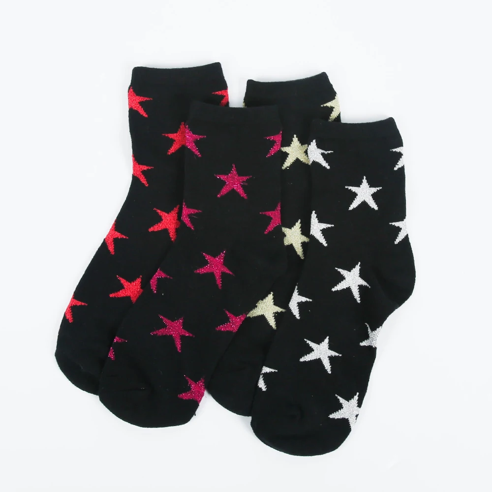 
Wholesale fashionable women colorful lurex short socks 