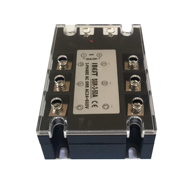 50A Single Phase AC DC Solid State Relay SSR-50A DC5V/3-32V Control AC220V/380V/480V/660V Manufacturer CE Approved (IBEST)