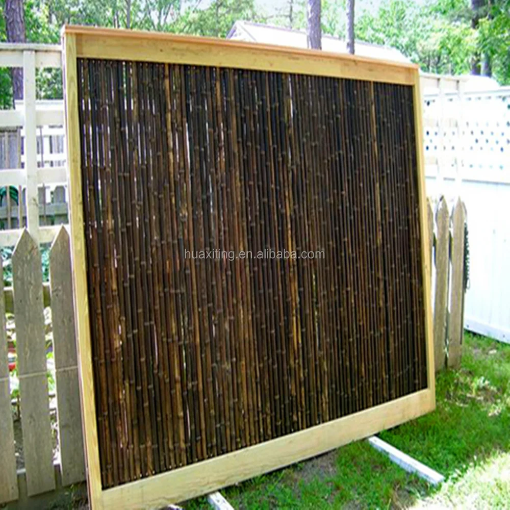 Inside-Wired Black Bamboo Fencing /Natural Black Bamboo Fence