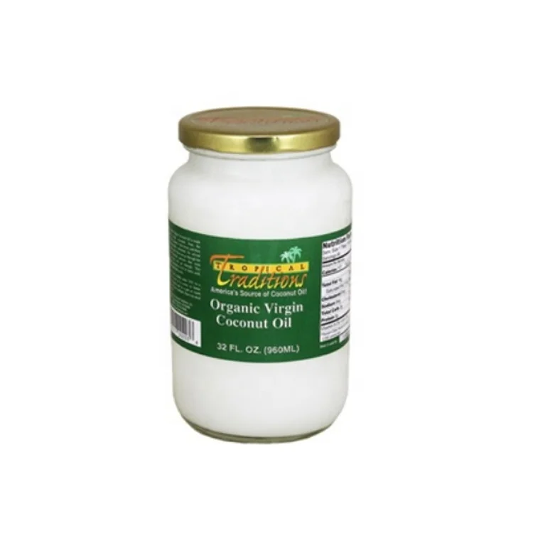 
Custom Adhesive Waterproof Stickers Printing Glossy Lamination Organic Coconut Oil Bottle Labels 