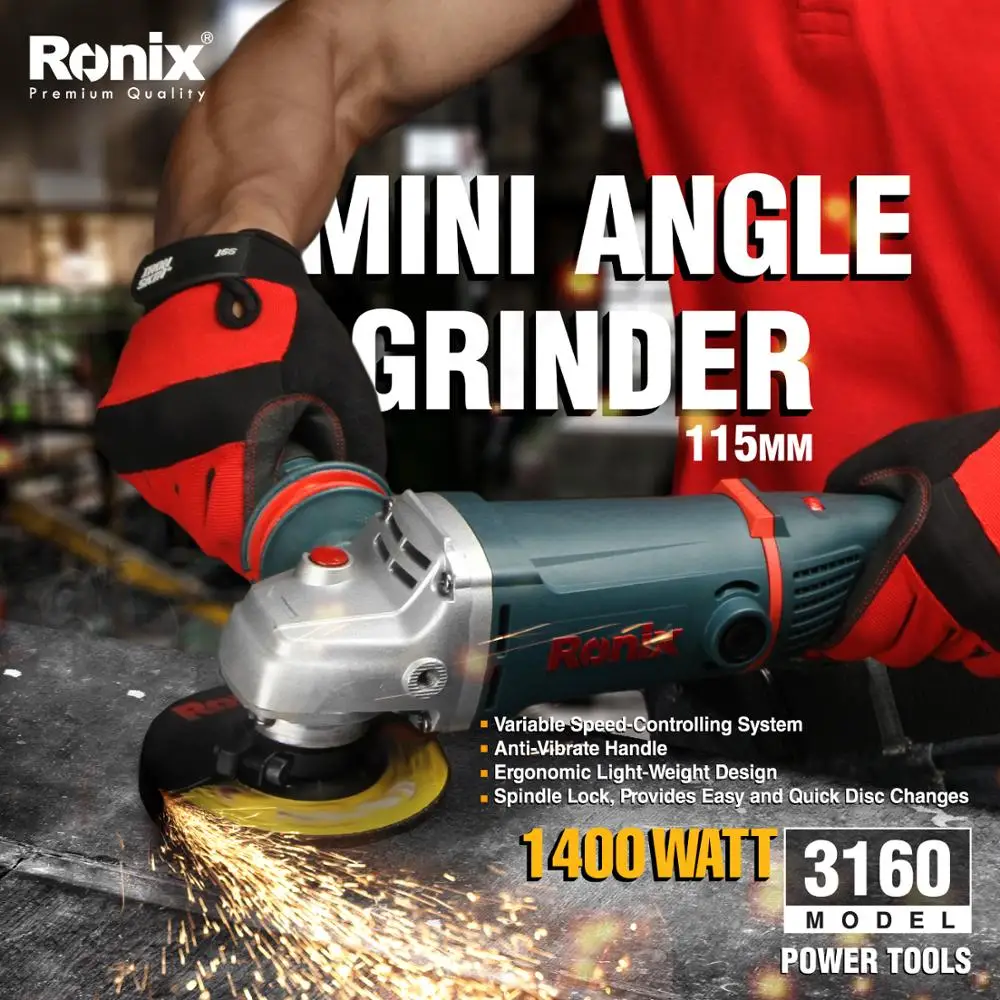 
Ronix 125mm Model 3160 Angle Grinder, Mini Angle Grinder 