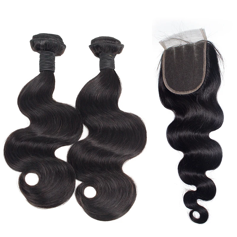 
3 bundles of brazilian hair on sale 8A body wave human hair bundles with closure set 