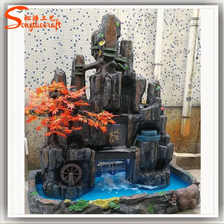 Newest style indoor artificial waterfall fountain with pool small fountain with swan