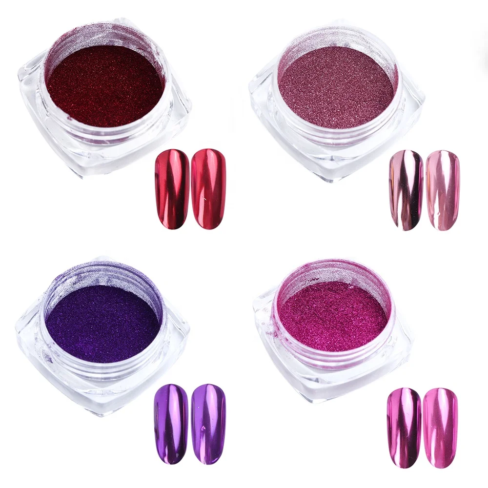 Металлические зеркальные суперсияющие Блестки для ногтей Маникюрные Блестки для ногтевого дизайна хромированная Пыль для украшения ногтей хромированная пудра для дизайна ногтей