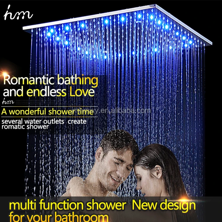 20 inch ceiling concealed 2 functions showerhead rain + mist factory supply new 304 ss ceiling shower head with led light