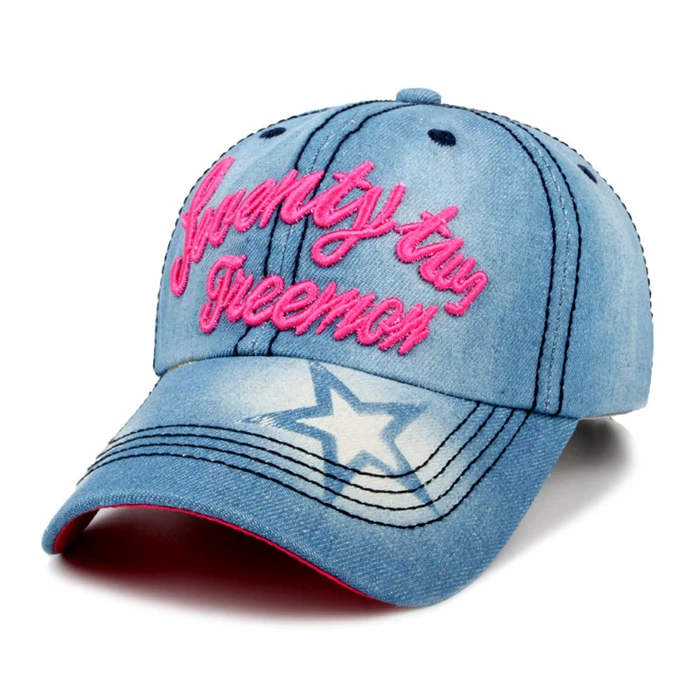 Низкий минимальный заказ регулируемые джинсы, спортивные бейсболки, Снэпбэк кепки для женщин