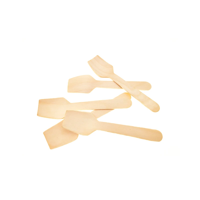 Compostable Wood Ice Cream Tasting Mini Wooden Spoon