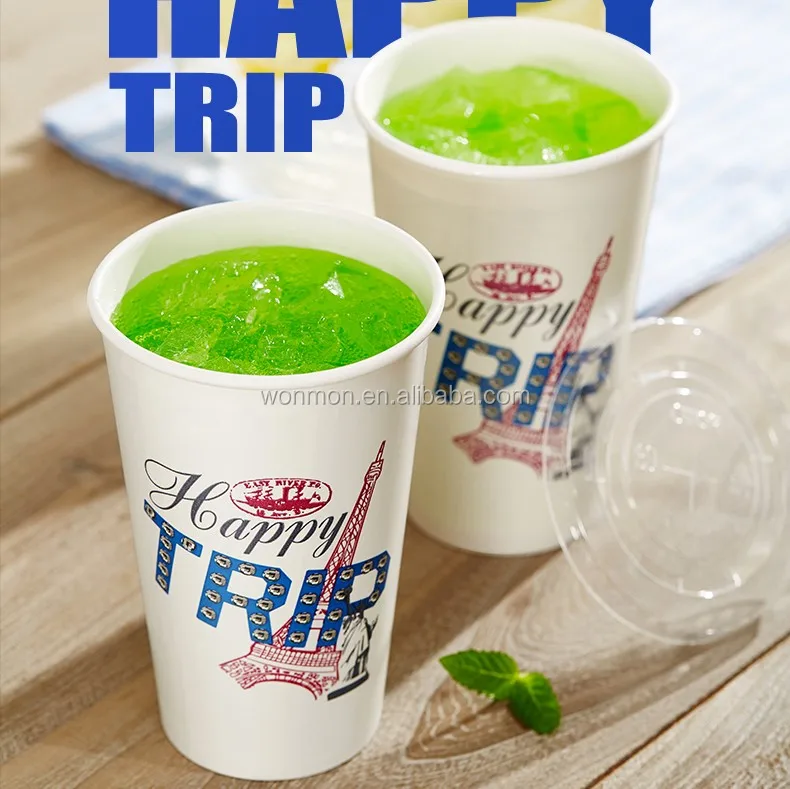 
Large Size Disposable Milkshake Cold Drink Paper Cups 