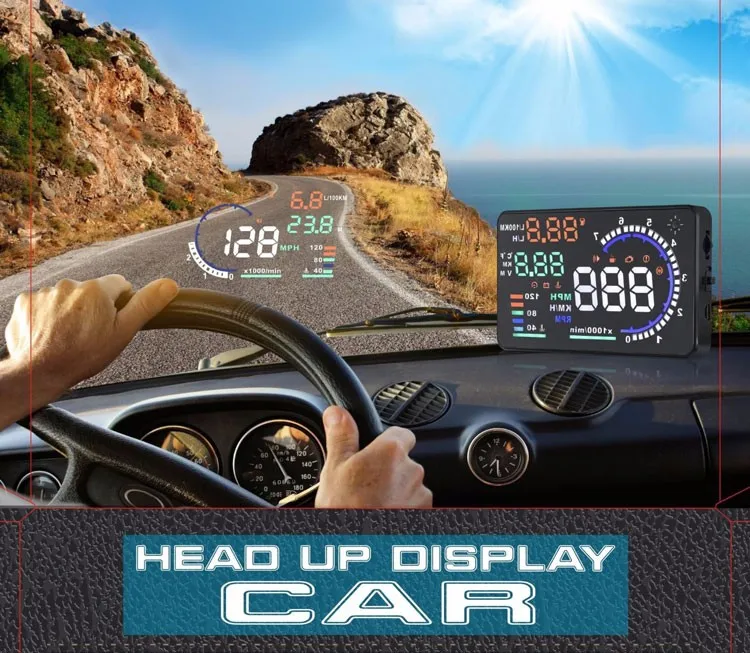 2016 New 5.5' Car Auto HUD Head Up Display LCD Digital Projector Vehicle OBD II Interface HUD Display Overspeed Alarm System
