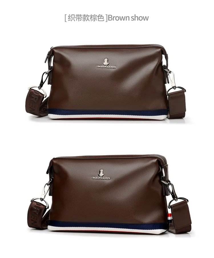 men small pu leather shoulder cross body satchel bag messenger bags