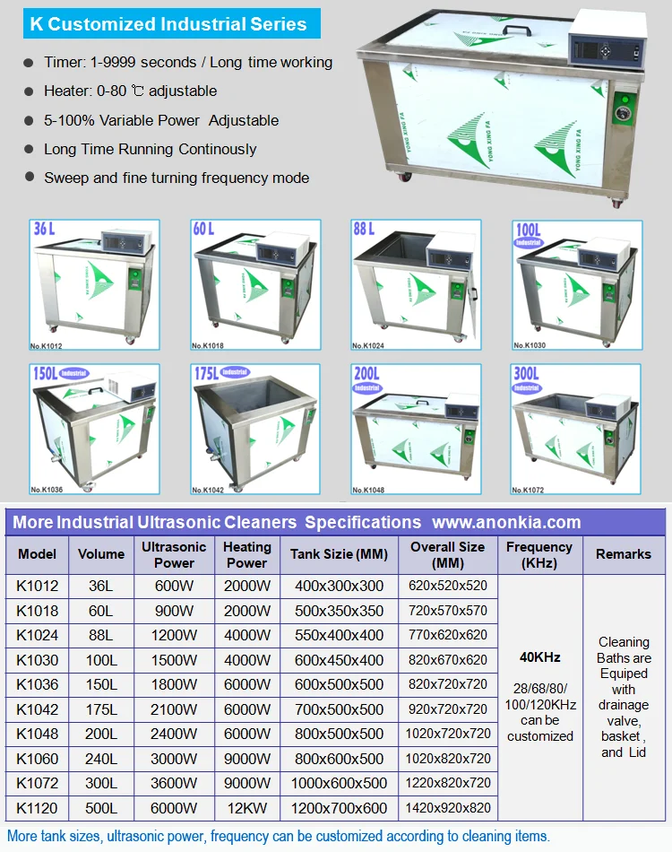 
200L Metal Parts Degreasing Soak Tank Big Industrial Ultrasonic Cleaner 