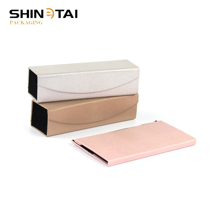 Фабричная складная коробка для очков из искусственной кожи, картонная коробка для оптических очков для чтения, упаковочная коробка для очков