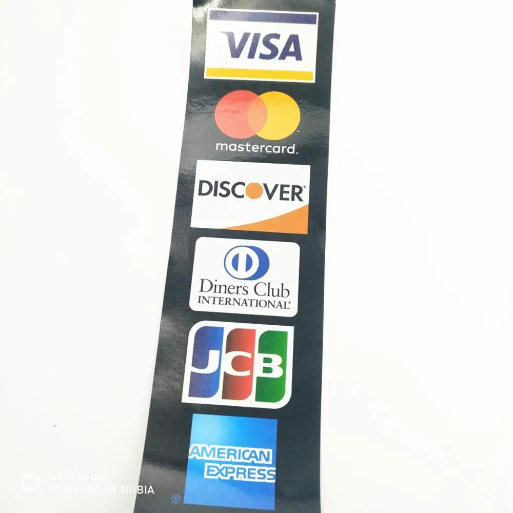 Custom VISA CMYK Colored paper stickers/printed labels