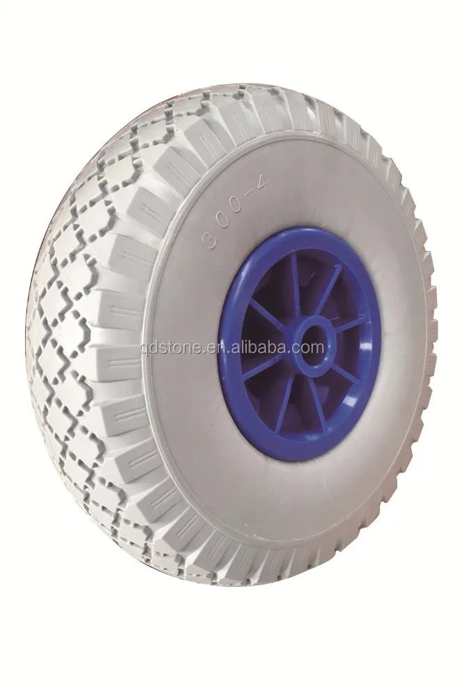 3.00-4 PU Пены Плоские без Тачки Колеса с пластиковым ободом