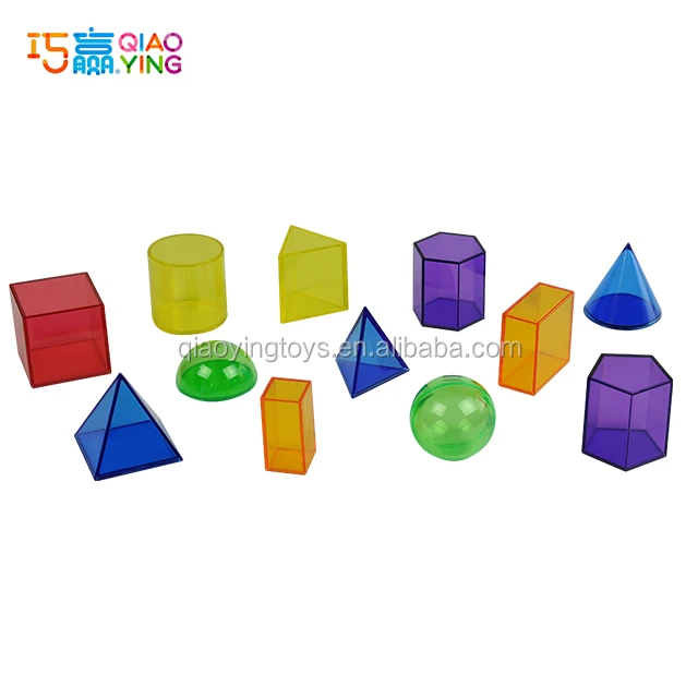 Translucent 10cm Geometric Solid, Educational Kids Shapes Learning Tool
