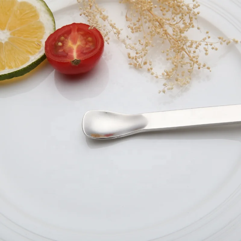 Cute mini hanging stainless steel cutlery set cafe spoon cake fruit fork with holes