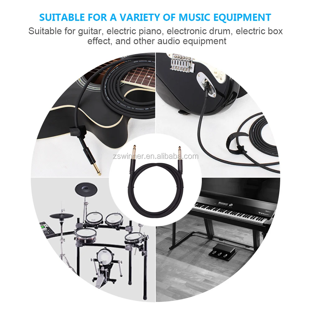 China factory supply90 degree right angle acoustic guitar speaker cable for Power amplifier/electric guitar