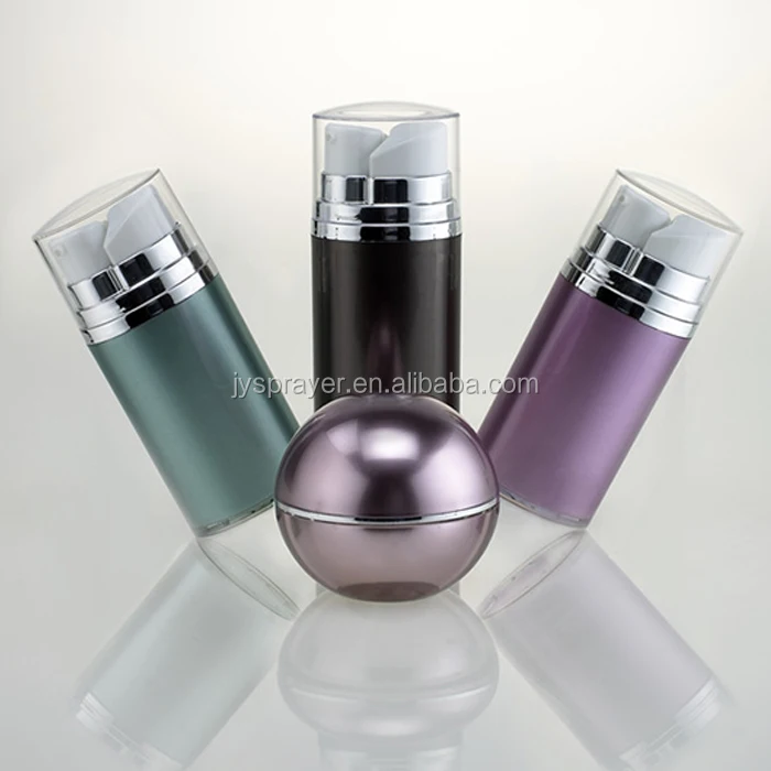 
New arrival acrylic cosmetic packaging 30ml 50ml 60ml airless pump bottle and ball cream jar 