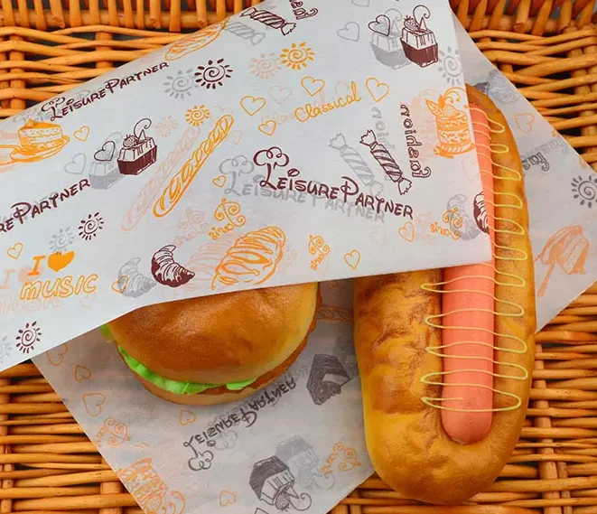 
Greaseproof Wrapping Paper Custom Designed Print Food Sandwich Paper 