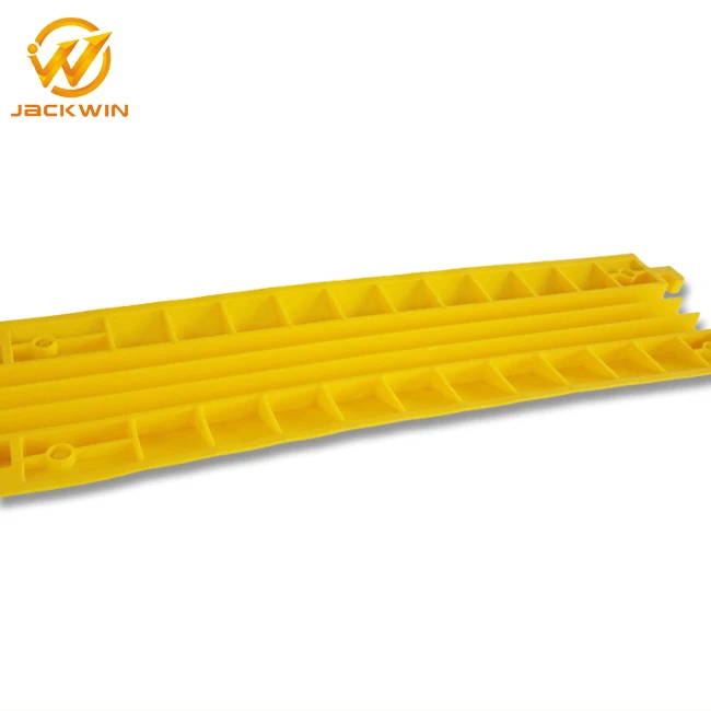 1000mm Yellow Indoor Plastic 3 Channel Cable Protector Guard Ramp PVC Cable Cover