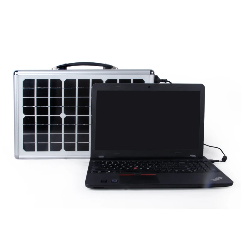 Portable Foldable Suitcase Solar Panel Kit with Battery Inside 15W