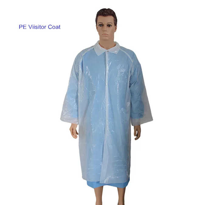 Shirt collar non woven PP surgical gown lab coat cheap price medical doctor disposable non woven hospital gown