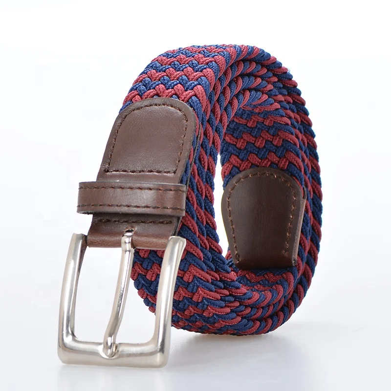 YW Superior high quality China Market adjustable sport double colors braided fashion belts
