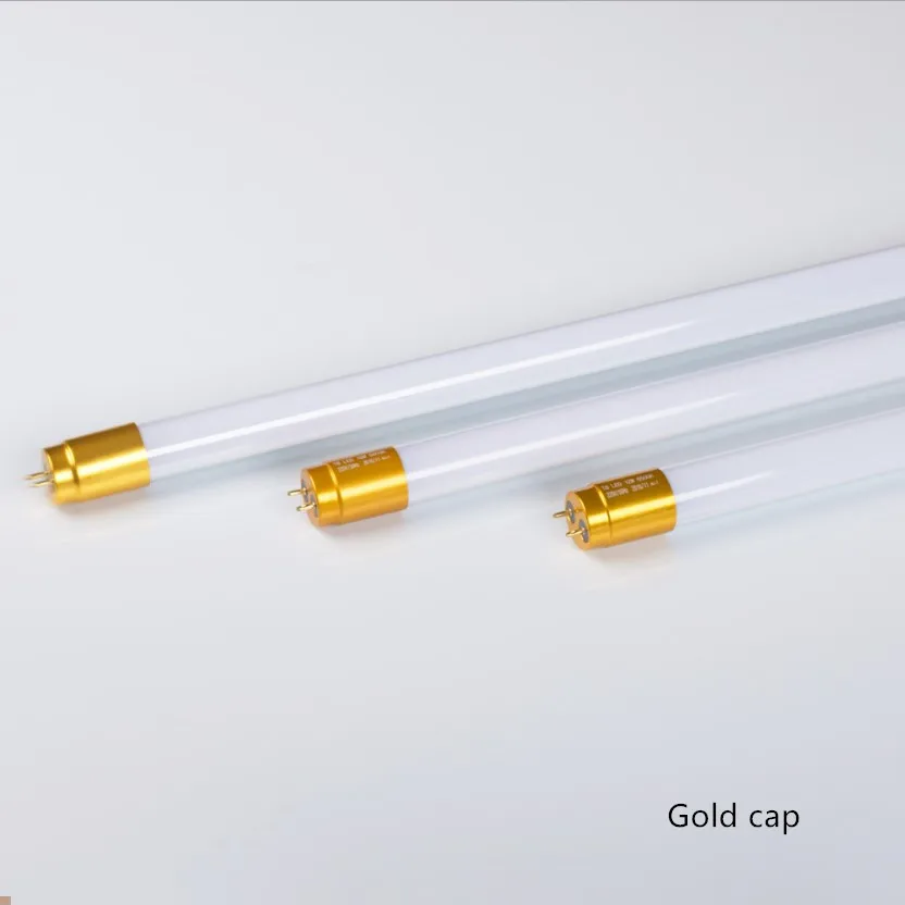 cheapest price gold color end cap 5630smd  4ft t8 led glass tube light 18w 22w 26w 30w