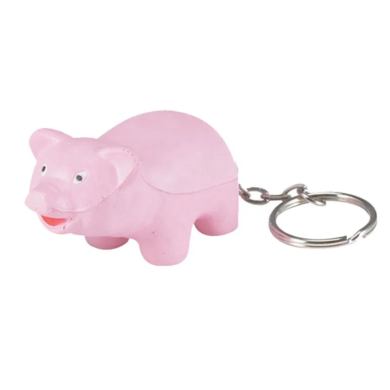 Pig Keychain,Promotional Stress Ball with Keychain