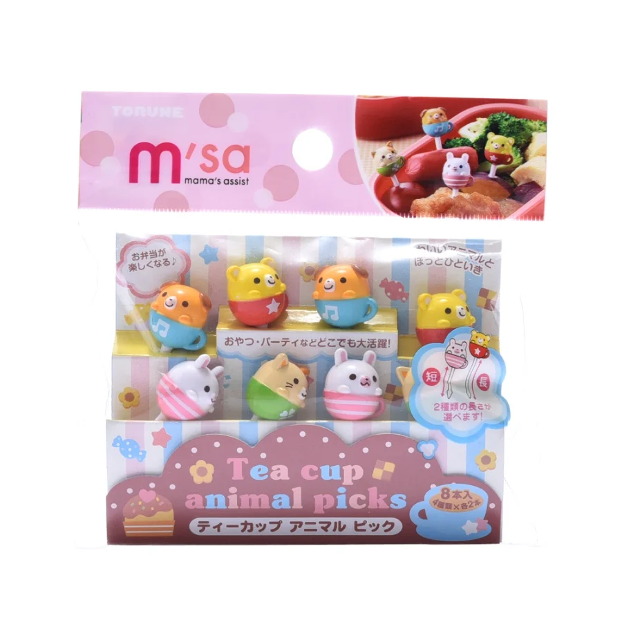 
Cute Tea Cup Animal Picks Long and Short Type 