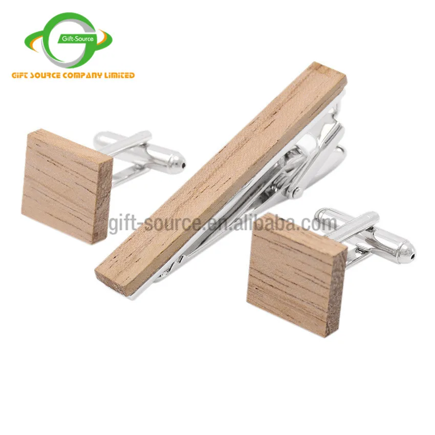 
2019 hot new custom design promotional gift cufflinks set and tie clip set 
