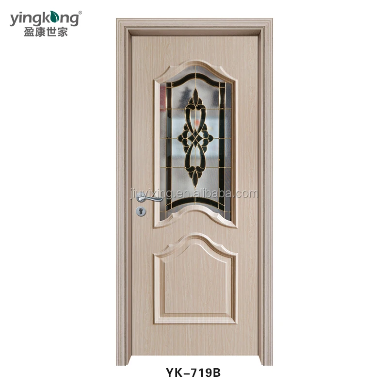 3D Design PVC Film Teak Wood Door Models High Quality WPC Door Price