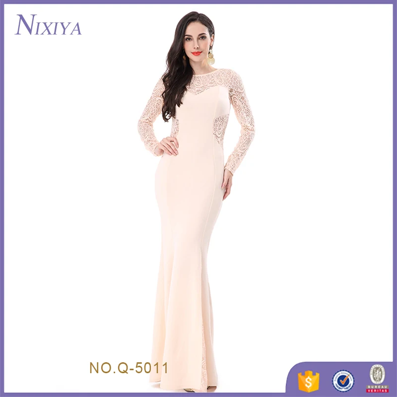 Fashion Lace Maxi Soft Elegant Evening Dress Women