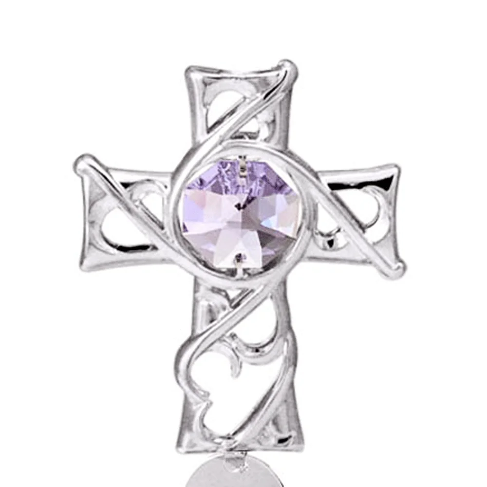Crystocraft Special Chrome Plated Cross Decorated with Brilliant Cut Crystals Christian Bookmarks