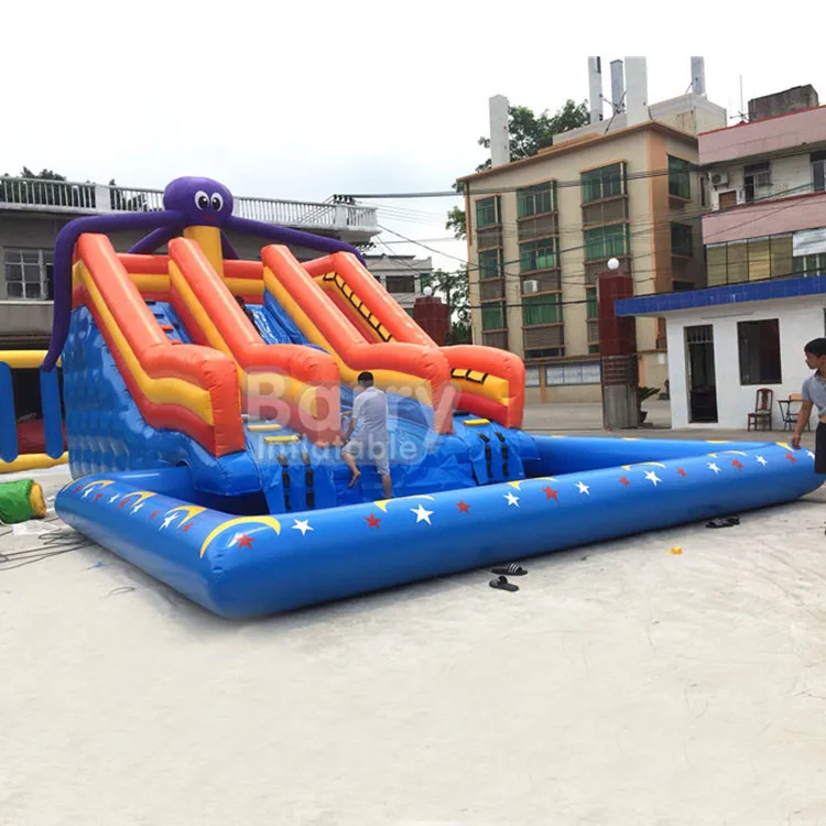 Commercial use octopus sea world equipment mobile slide water park