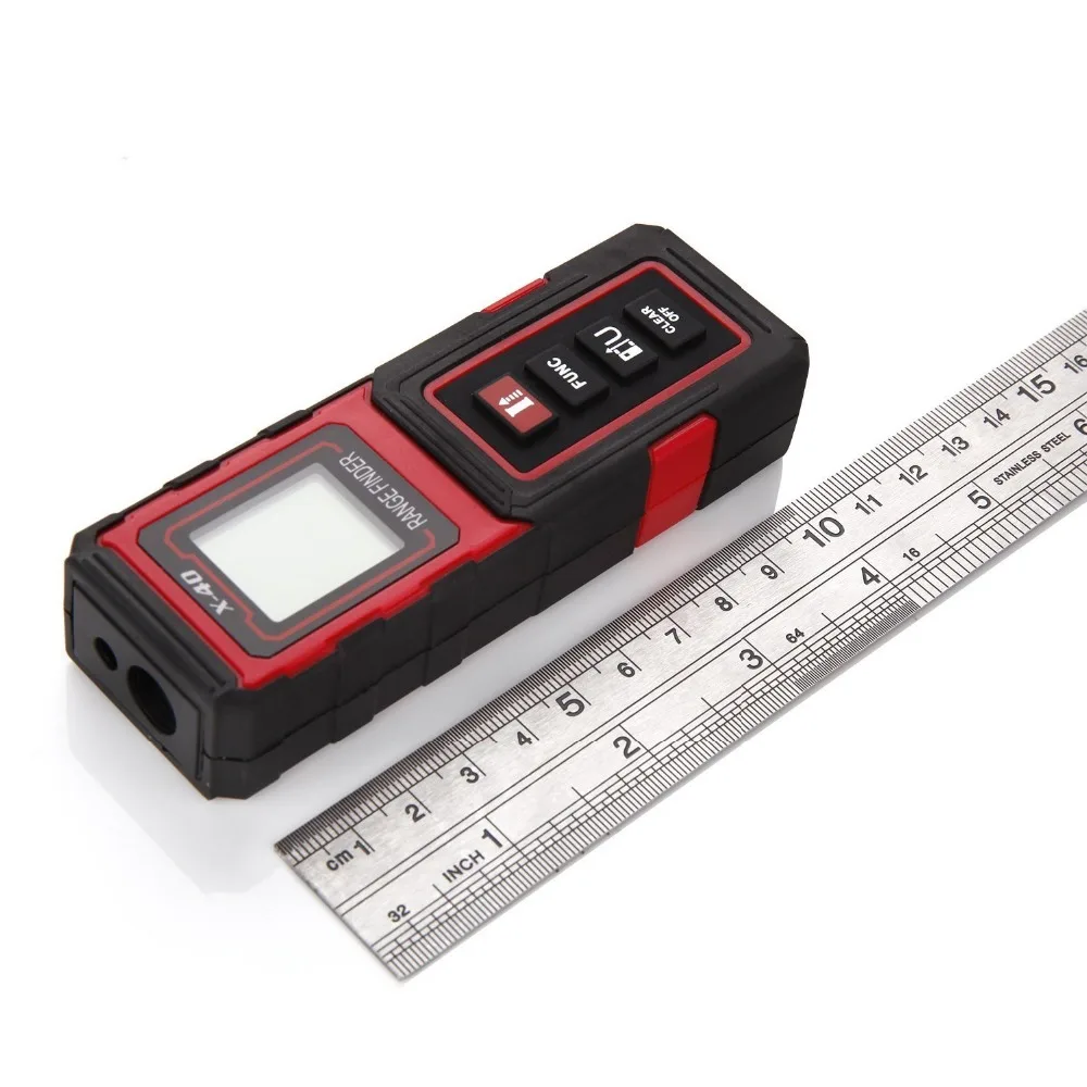 40M  Handheld EN60825 Laser Rangefinders Ultrasonic Distance Measurer LCD X-40