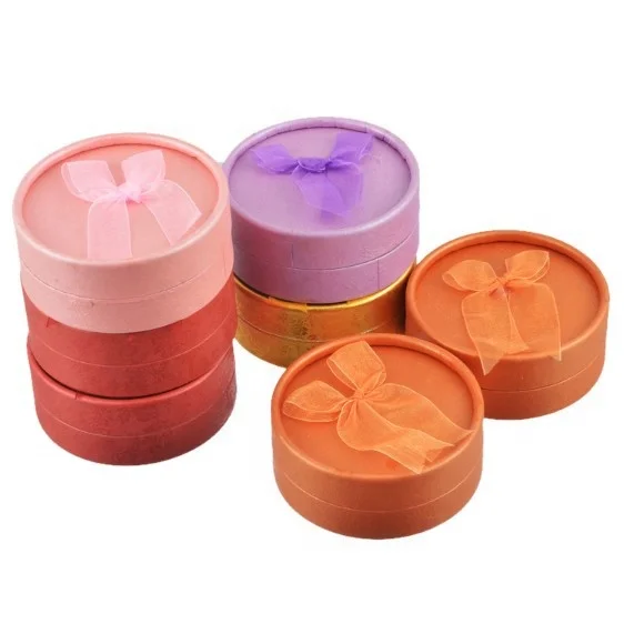 Round ribbon cheap jewellery paper ring packaging box