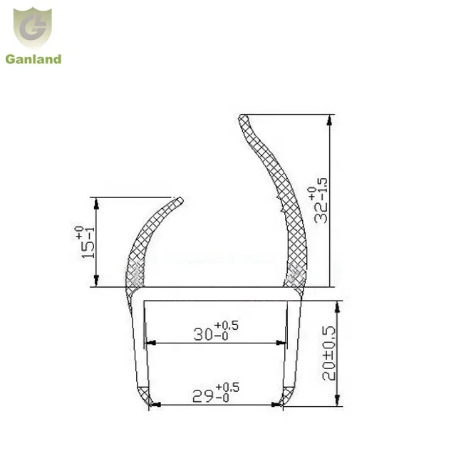 GL-22121 Truck Door Gaskets Soft PVC Rigid PVC Seals Width 30 mm
