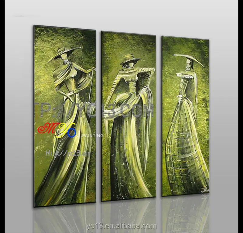 Красивая hot sex африканские женщины ручная роспись современный дом декора подставил картина маслом