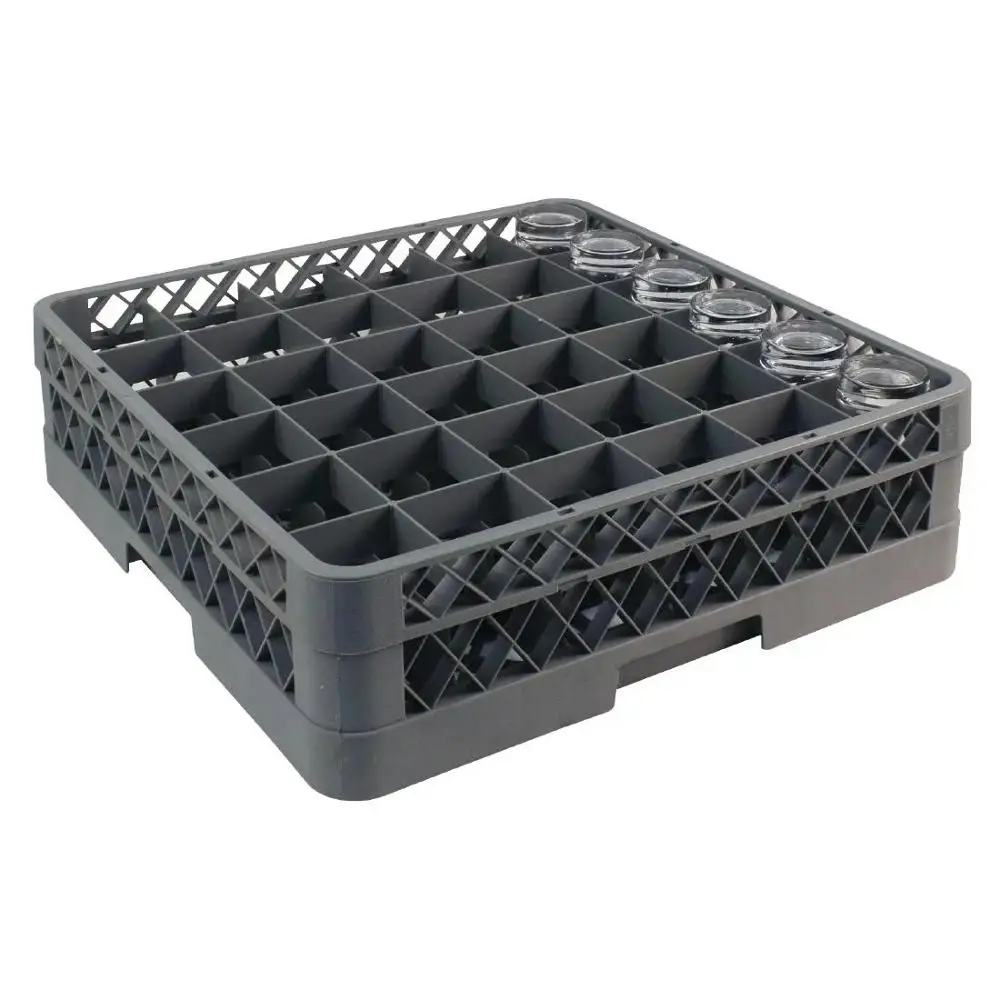 9 16 20 25 36 49 Compartment Glass Rack Plastic Glass Rack with Extender for Kitchen Restaurant