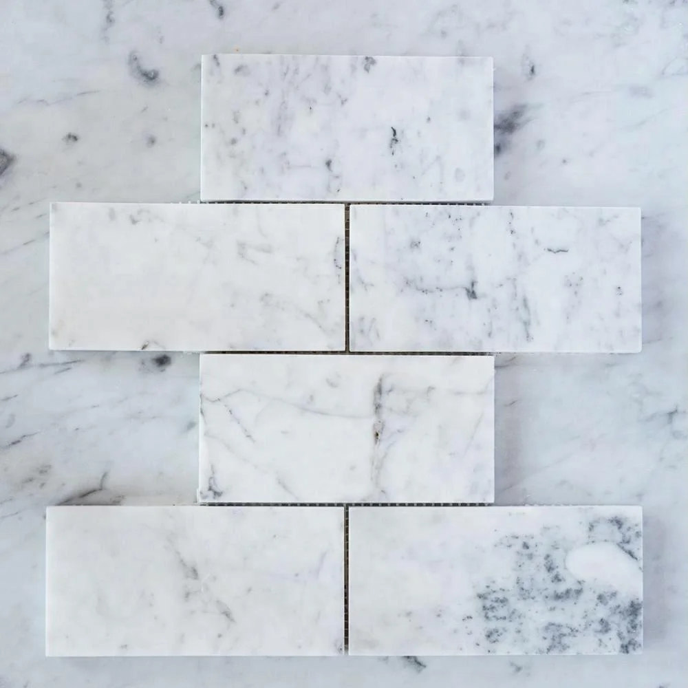 Decorstone24 Polished Bathroom And Kitchen White Carrara Marble Subway Tile