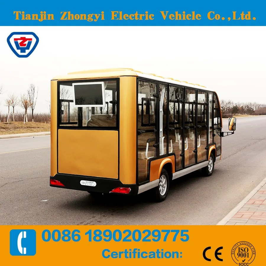 Hot selling electric sightseeing car with CE certificate 14 seater