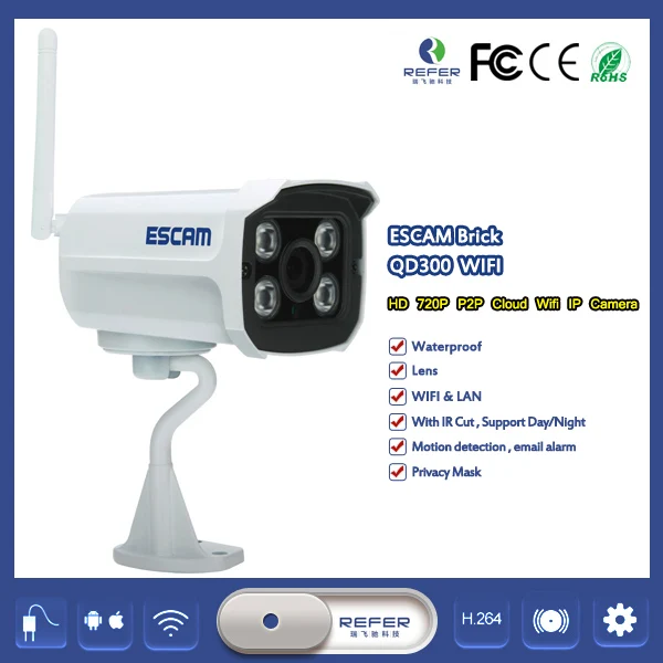 2016 лучший продукт 720 P WI-FI День/Ночь ИК h.264 Открытый ip-камера видеонаблюдения wifi беспроводной