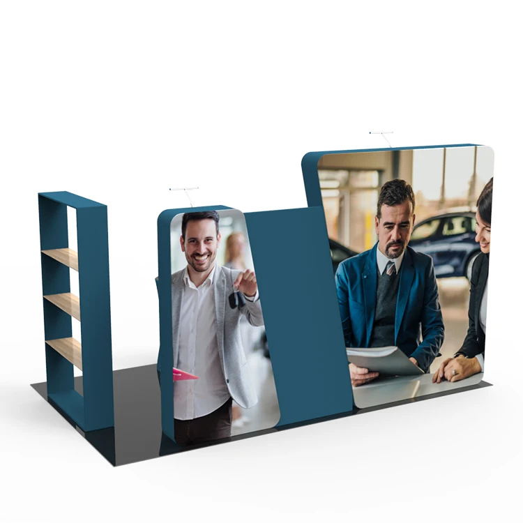 Aluminum Fabric 10x20 Trade Fair Backdrop with TV Stands for Expo Display Wedding Advertising Applications