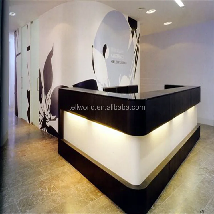 Commencial Reception Desk Black Comptoir De Reception Pour Cabinet Dentaire
